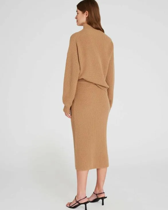 Club Monaco Skirts Cashmere Ribbed Midi Skirt Camel 8211 Women