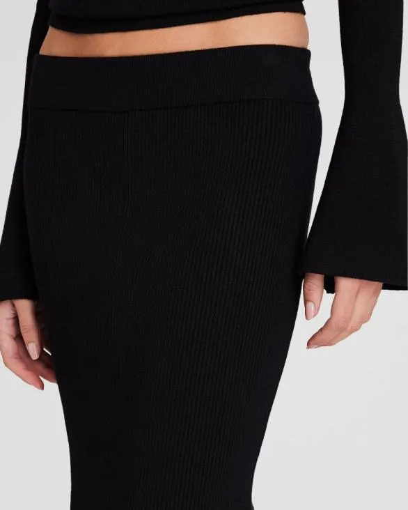 Club Monaco Skirts Fluted Knit Midi Skirt Black 8211 Women