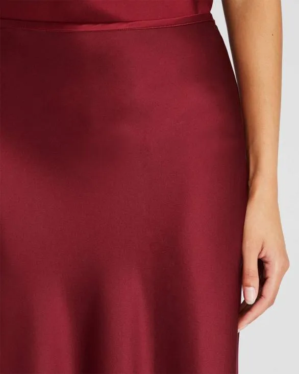 Club Monaco Skirts Silk Charmeuse Maxi Skirt Maroon 8211 Women
