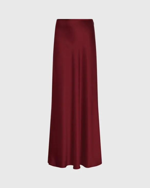 Club Monaco Skirts Silk Charmeuse Maxi Skirt Maroon 8211 Women