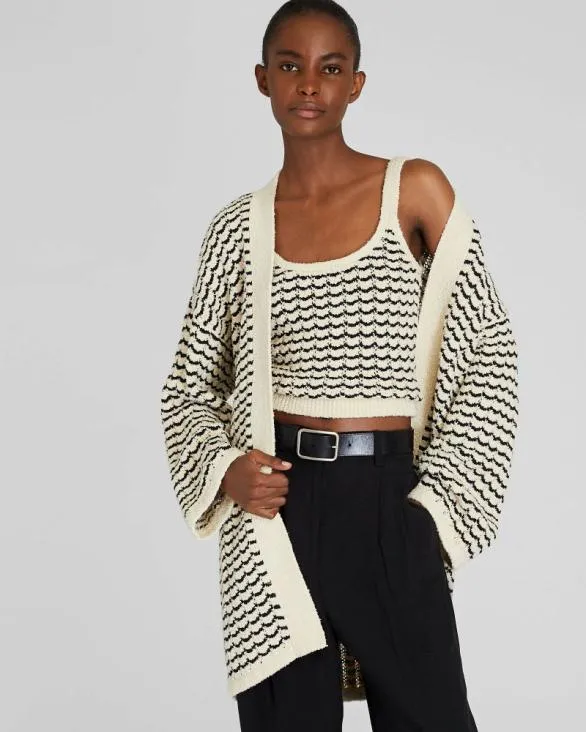 Club Monaco Sweaters Boucl Stitch Cardigan Black Mix 8211 Women