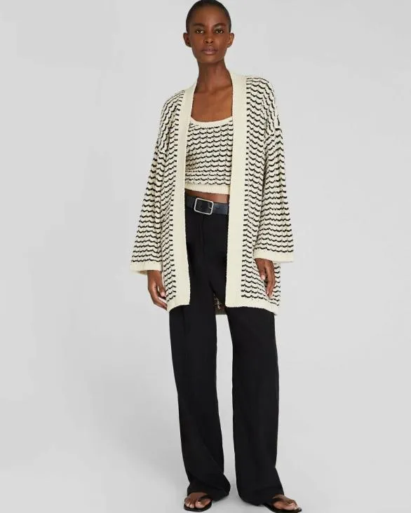 Club Monaco Sweaters Boucl Stitch Cardigan Black Mix 8211 Women