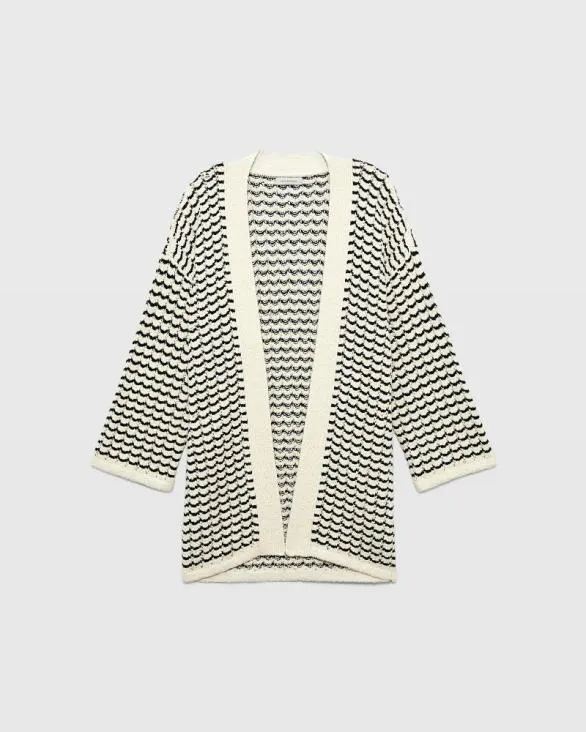 Club Monaco Sweaters Boucl Stitch Cardigan Black Mix 8211 Women