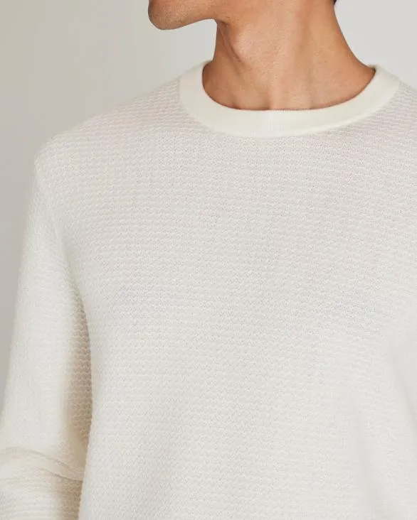 Club Monaco Sweaters LongSleeve Refined Wool Sweater Off White 8211 Men