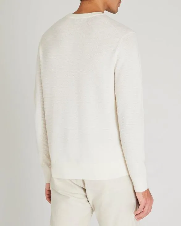 Club Monaco Sweaters LongSleeve Refined Wool Sweater Off White 8211 Men