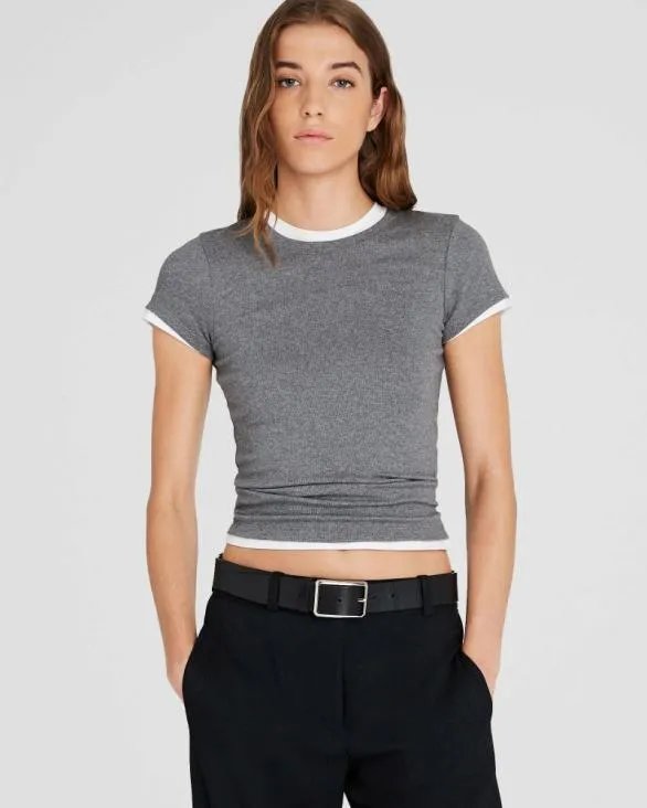 Club Monaco Tees Pima Bowee Tee Medium Heather Grey 8211 Women