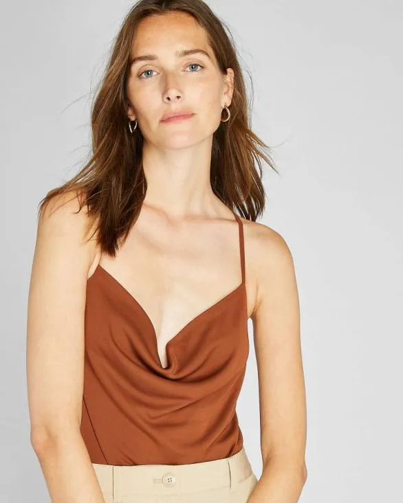 Club Monaco Tops Cowl Neck Matte Jersey Cami Tortoise Amber 8211 Women