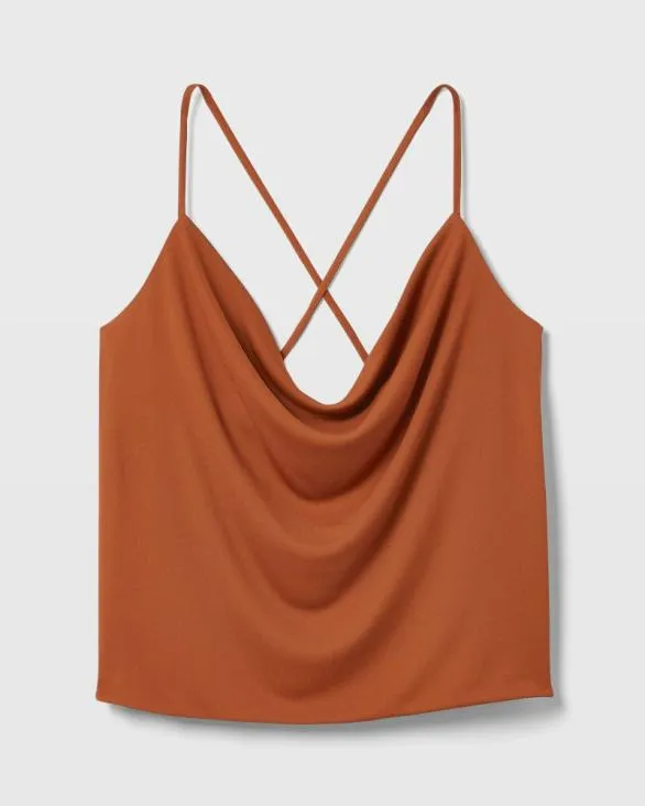 Club Monaco Tops Cowl Neck Matte Jersey Cami Tortoise Amber 8211 Women