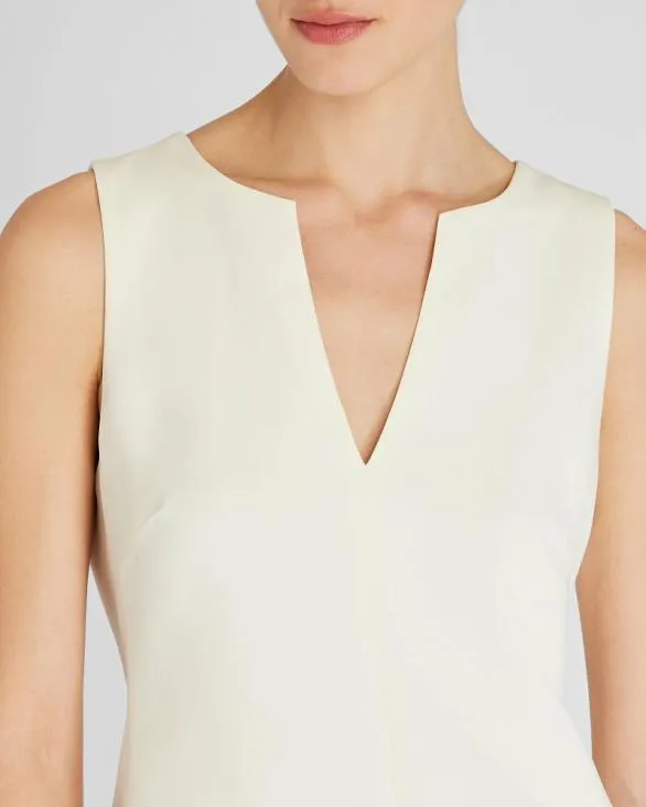 Club Monaco Tops Split Crewneck Crepe Top Ecru 8211 Women