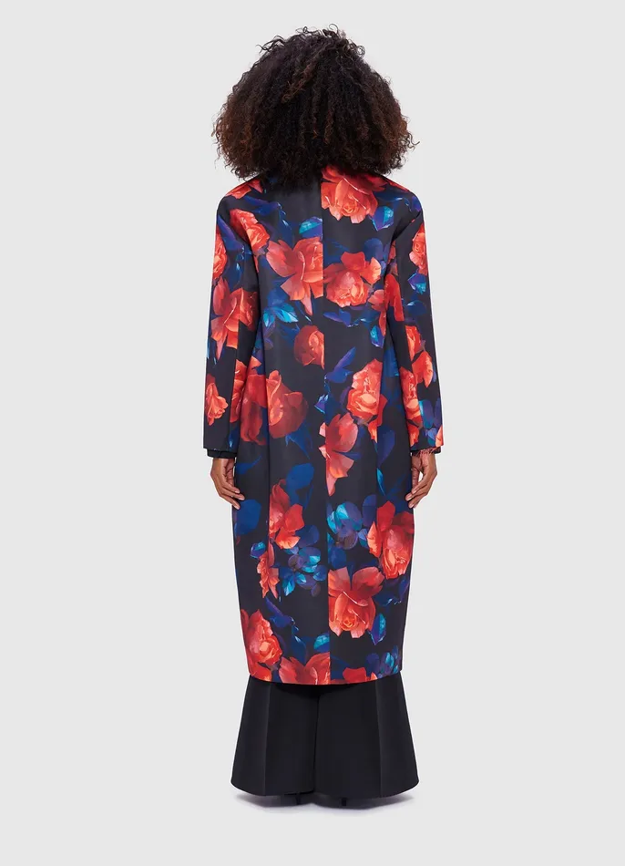 Coats and Jackets Women Zina Cocoon Coat 8211 Rose Print LEO LIN