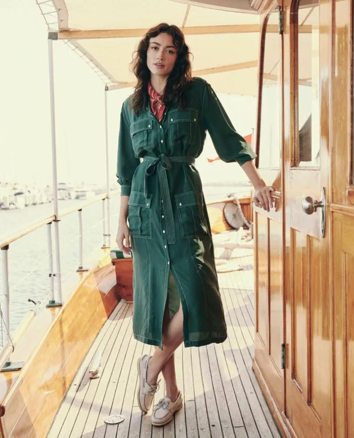 Collection The Great The Cargo Dress Deep Sea Green