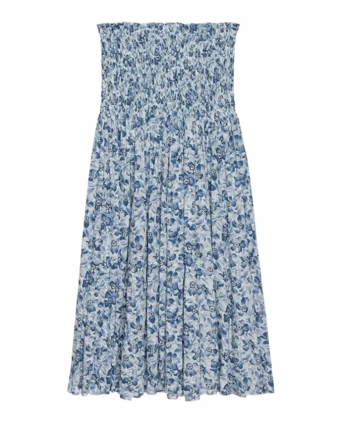 Collection The Great The Knoll Skirt Light Sky Pressed Floral Print