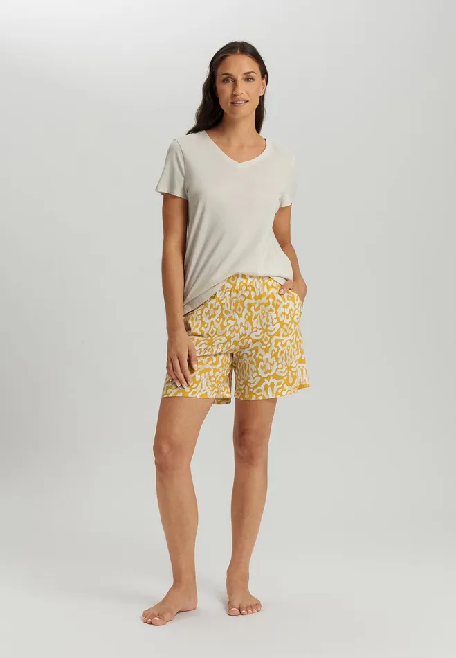 Cotton Blend Shorts Golden Ornament Women HANRO Pajama Bottoms