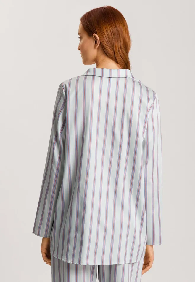 Cotton Button Front Pajama Set Balanced Stripe Women HANRO Pajama Sets