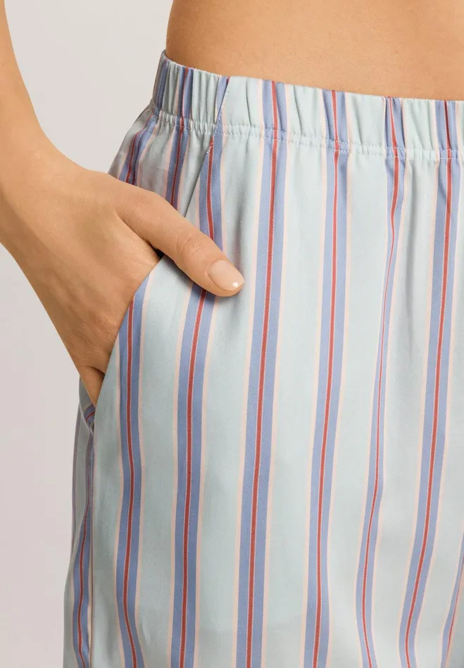Cotton Button Front Pajama Set Balanced Stripe Women HANRO Pajama Sets