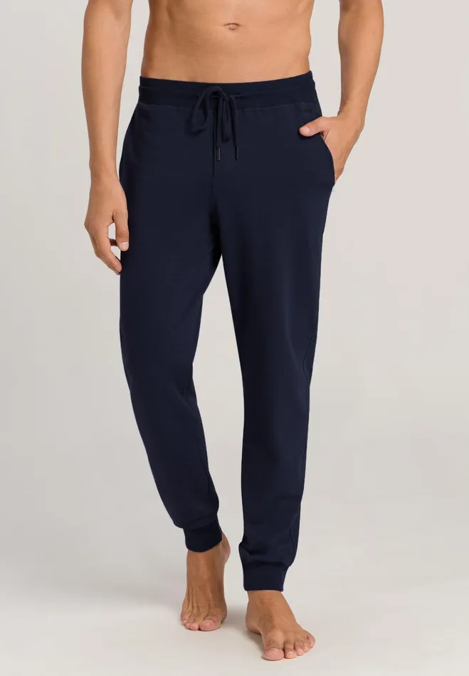 Cotton Drawstring Lounge Pants Black Iris Men HANRO Bottoms