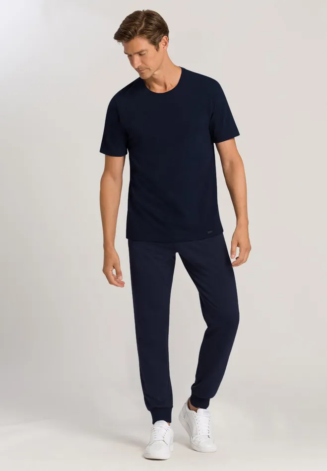 Cotton Drawstring Lounge Pants Black Iris Men HANRO Bottoms
