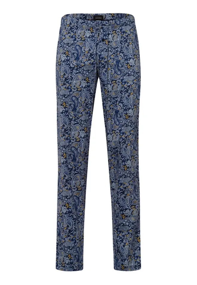 Cotton Drawstring Pajama Pants Aquarelle Paisley Men HANRO Pajama Bottoms