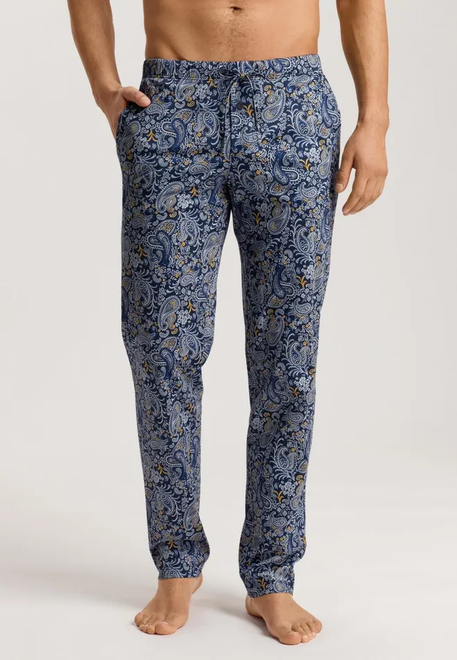 Cotton Drawstring Pajama Pants Aquarelle Paisley Men HANRO Pajama Bottoms