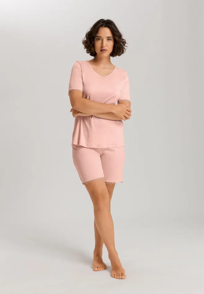 Cotton Pajama Set Pink Blaze Women HANRO Pajama Sets