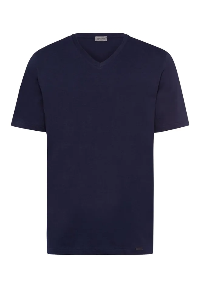 Cotton VNeck TShirt Deep Navy Men HANRO Pajama Tops
