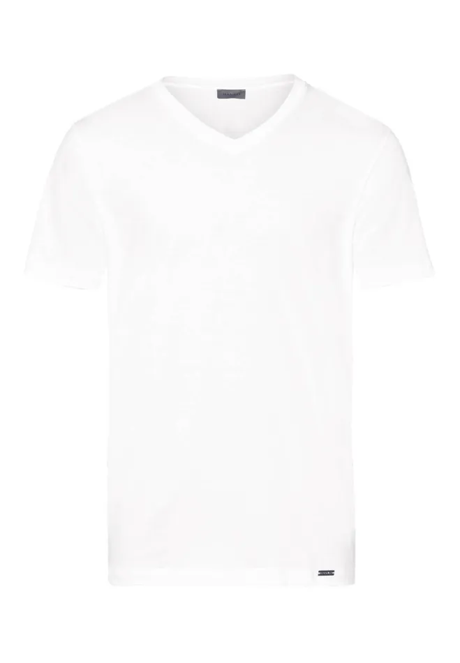 Cotton VNeck TShirt White Men HANRO Pajama Tops