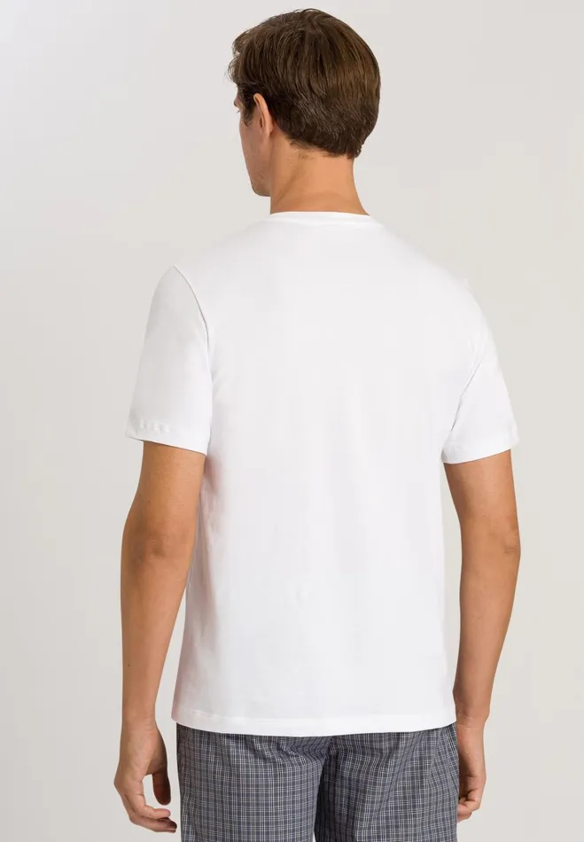 Cotton VNeck TShirt White Men HANRO Pajama Tops