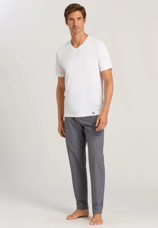 Cotton VNeck TShirt White Men HANRO Pajama Tops