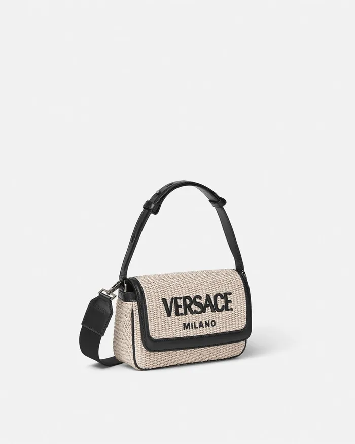 Crossbody and Messengers MenWomen Versace Milano Raffia Crossbody Bag Beige
