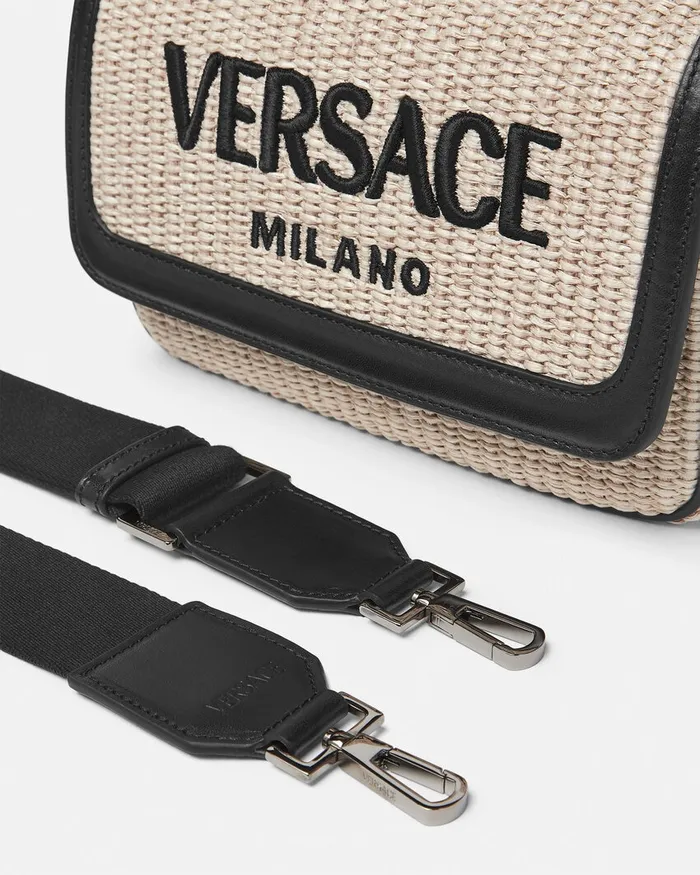 Crossbody and Messengers MenWomen Versace Milano Raffia Crossbody Bag Beige