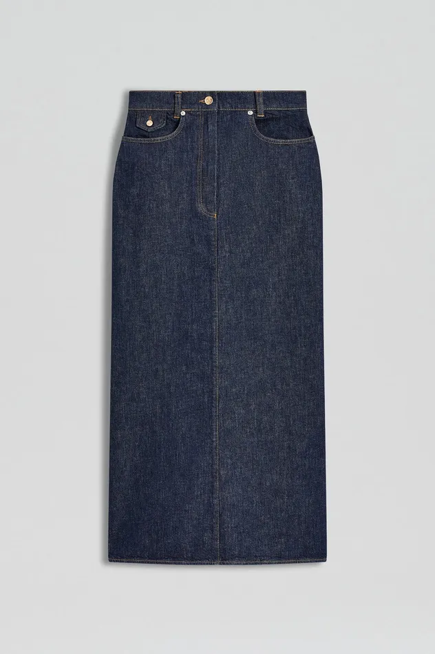 DENIM FIVE POCKET PENCIL SKIRT INDIGOB Skirts Scanlan Theodore Women
