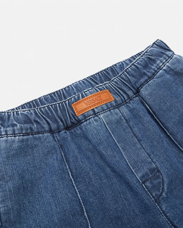 Denim Kids Versace Logo Jeans Blue