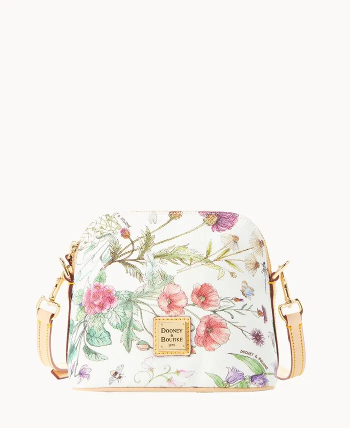 Dooney and Bourke Crossbodies Botanical Collection Zip Domed Crossbody White 8211 WomenMen