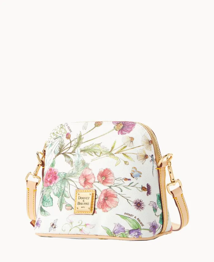 Dooney and Bourke Crossbodies Botanical Collection Zip Domed Crossbody White 8211 WomenMen