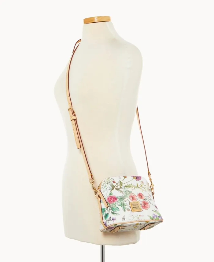 Dooney and Bourke Crossbodies Botanical Collection Zip Domed Crossbody White 8211 WomenMen