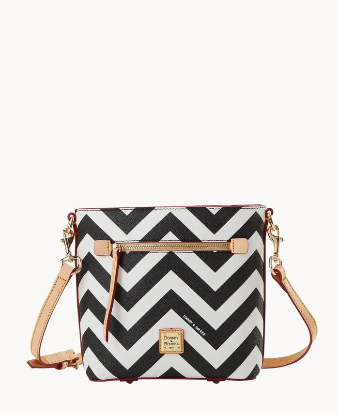 Dooney and Bourke Crossbodies Chevron Small Zip Crossbody Black 8211 WomenMen