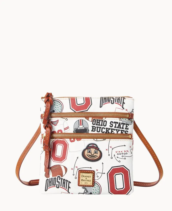 Dooney and Bourke Crossbodies Collegiate Ohio State University N S Triple Zip Crossbody Ohio State 8211 WomenMen