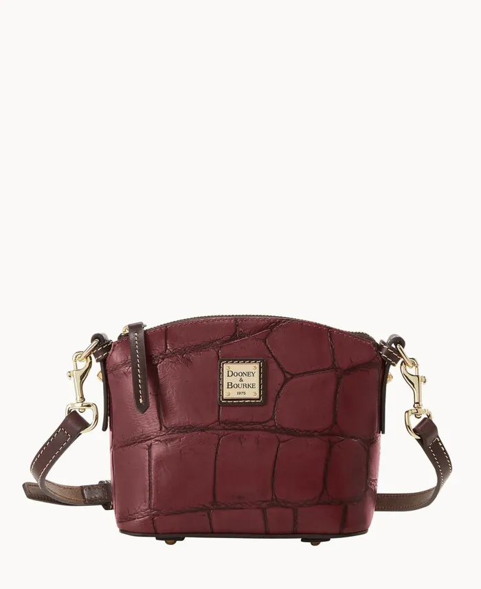 Dooney and Bourke Crossbodies Denison Mini Domed Crossbody Bordeaux 8211 WomenMen