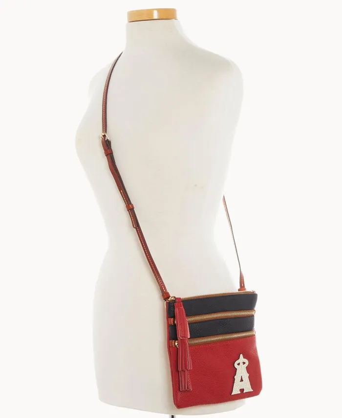 Dooney and Bourke Crossbodies MLB Angels Triple Zip Crossbody Angels 8211 WomenMen Dooney and Bourke Crossbodies MLB Angels Triple Zip Crossbody Angels 8211 WomenMen