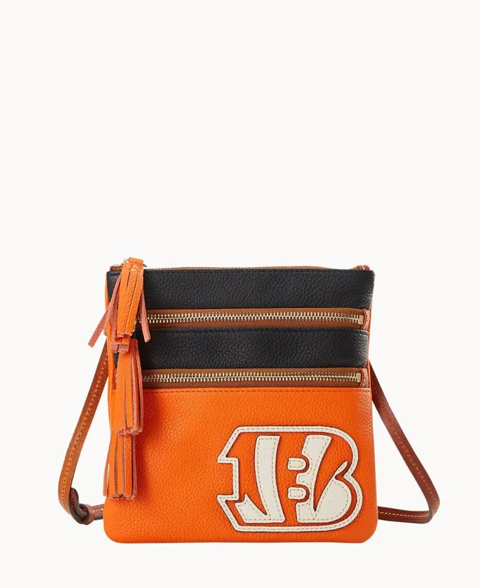 Dooney and Bourke Crossbodies NFL Bengals Triple Zip Crossbody Bengals 8211 WomenMen Dooney and Bourke Crossbodies NFL Bengals Triple Zip Crossbody Bengals 8211 WomenMen