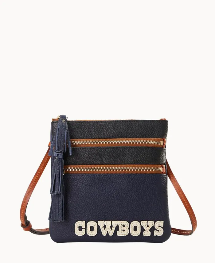 Dooney and Bourke Crossbodies NFL Cowboys Triple Zip Crossbody Cowboys 8211 WomenMen Dooney and Bourke Crossbodies NFL Cowboys Triple Zip Crossbody Cowboys 8211 WomenMen