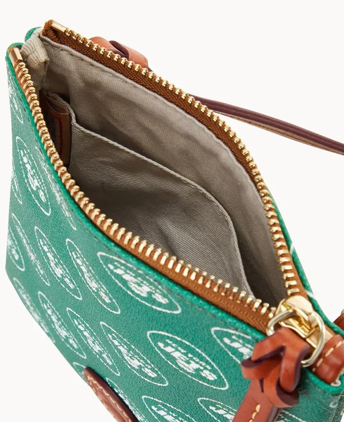 Dooney and Bourke Crossbodies NFL Jets Small North South Top Zip Crossbody Jets 8211 WomenMen Dooney and Bourke Crossbodies NFL Jets Small North South Top Zip Crossbody Jets 8211 WomenMen