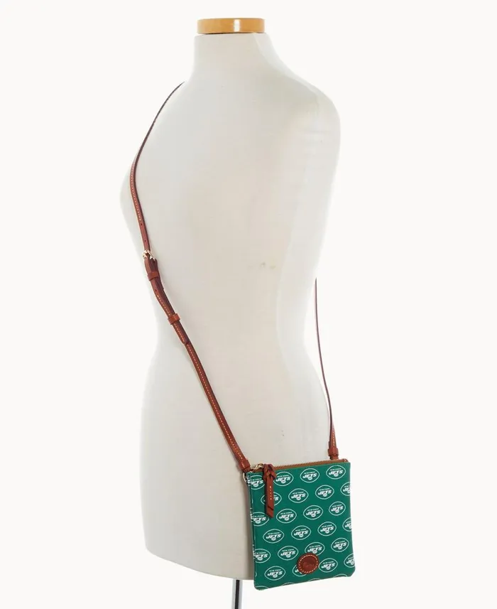 Dooney and Bourke Crossbodies NFL Jets Small North South Top Zip Crossbody Jets 8211 WomenMen Dooney and Bourke Crossbodies NFL Jets Small North South Top Zip Crossbody Jets 8211 WomenMen