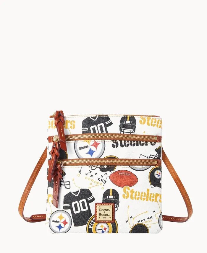 Dooney and Bourke Crossbodies NFL Steelers N S Triple Zip Crossbody Steelers 8211 WomenMen Dooney and Bourke Crossbodies NFL Steelers N S Triple Zip Crossbody Steelers 8211 WomenMen