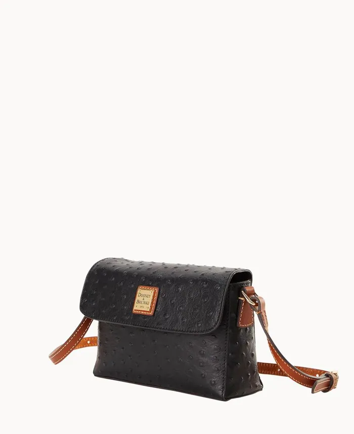 Dooney and Bourke Crossbodies Ostrich Rena Crossbody Black 8211 WomenMen