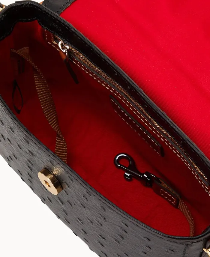 Dooney and Bourke Crossbodies Ostrich Rena Crossbody Black 8211 WomenMen