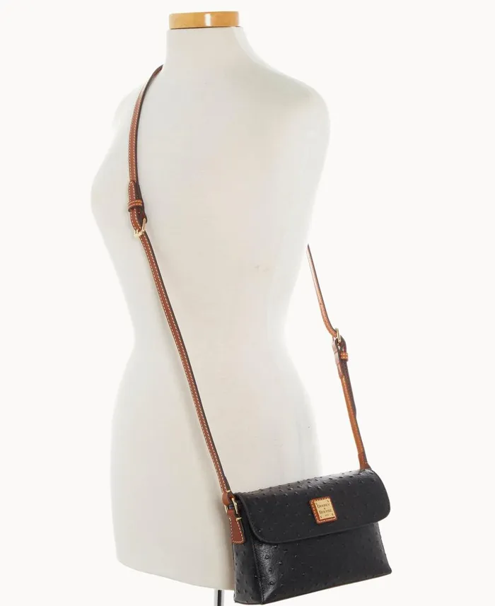 Dooney and Bourke Crossbodies Ostrich Rena Crossbody Black 8211 WomenMen