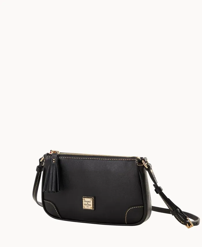 Dooney and Bourke Crossbodies Saffiano Slim Crossbody Black 8211 WomenMen