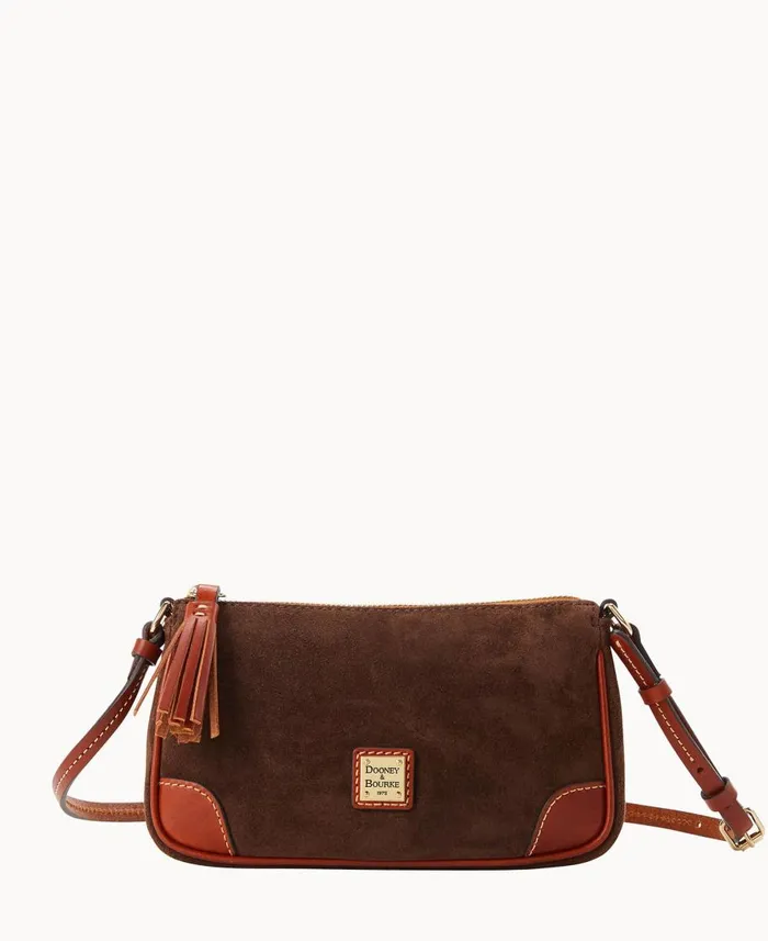 Dooney and Bourke Crossbodies Suede Slim Crossbody Brown Tmoro 8211 WomenMen