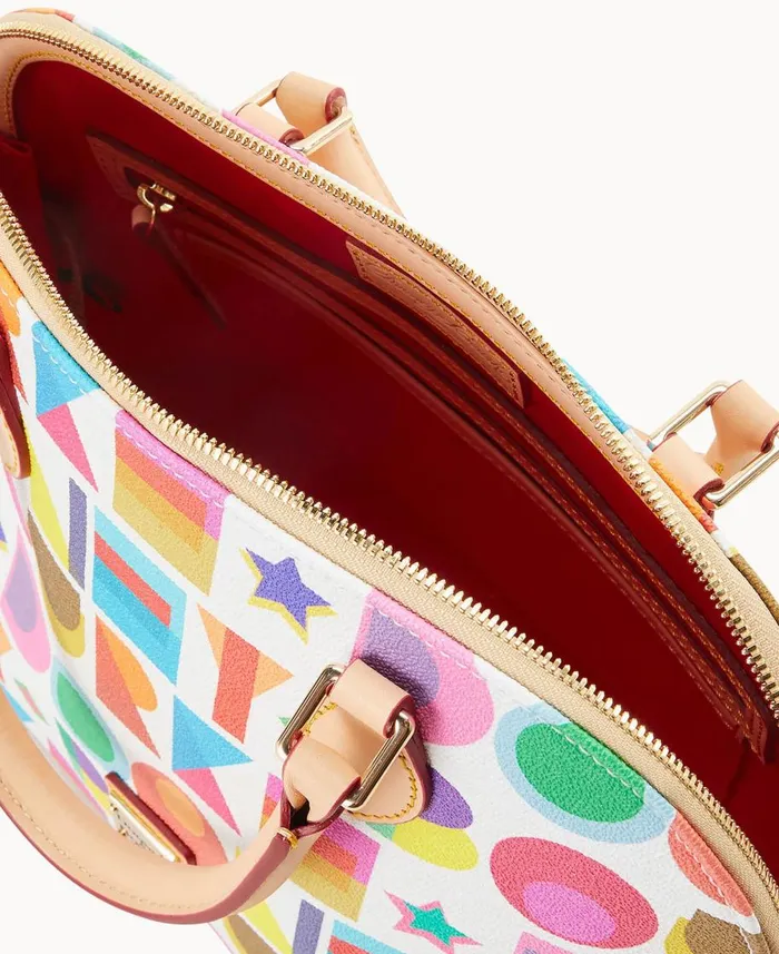 Dooney and Bourke Satchels Art Deco Zip Zip Satchel White 8211 WomenMen